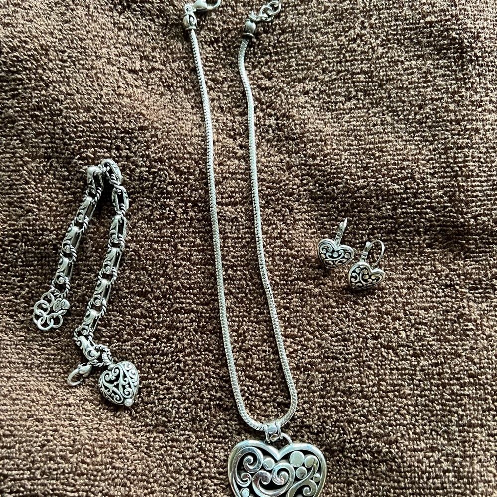 Brighton Silver Heart Jewelry Set